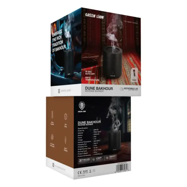 GREEN LION DUNE BAKHOUR | 30 SEC AUTO OFF | 400 C TEMPERATURE| INCENSE BURNER | GBR-65